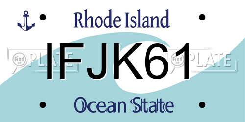 IFJK61 Rhode Island License Plate