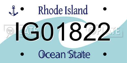 IG01822 Rhode Island License Plate