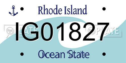 IG01827 Rhode Island License Plate