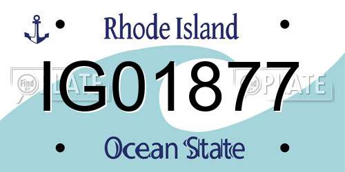 IG01877 Rhode Island License Plate