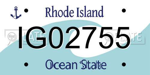 IG02755 Rhode Island License Plate