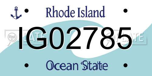 IG02785 Rhode Island License Plate