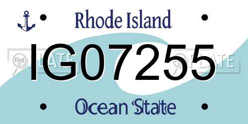 IG07255 Rhode Island License Plate