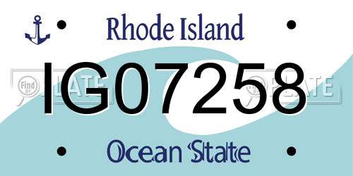 IG07258 Rhode Island License Plate