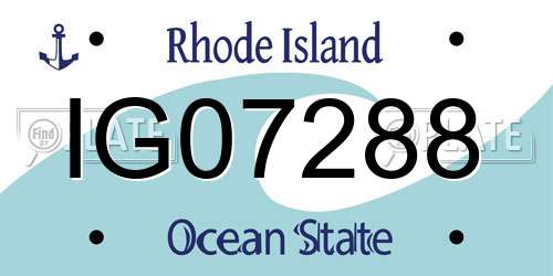 IG07288 Rhode Island License Plate