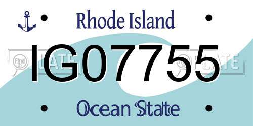 IG07755 Rhode Island License Plate