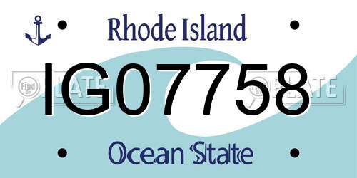 IG07758 Rhode Island License Plate