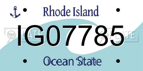 IG07785 Rhode Island License Plate