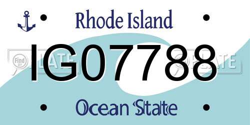 IG07788 Rhode Island License Plate