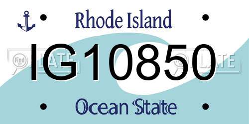 IG10850 Rhode Island License Plate