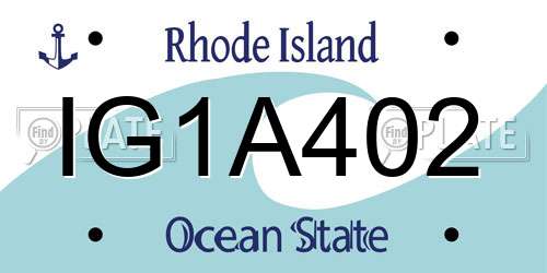 IG1A402 Rhode Island License Plate