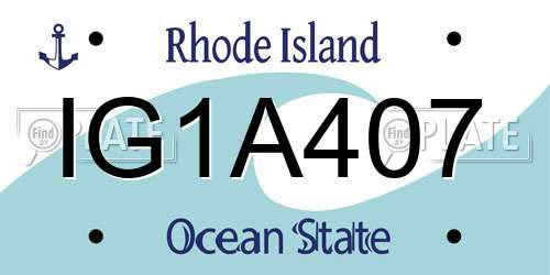 IG1A407 Rhode Island License Plate