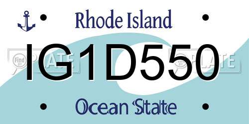 IG1D550 Rhode Island License Plate