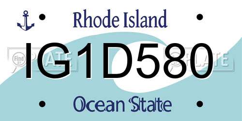IG1D580 Rhode Island License Plate