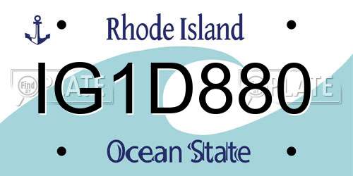 IG1D880 Rhode Island License Plate