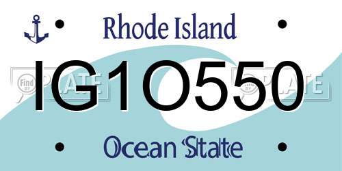 IG1O550 Rhode Island License Plate