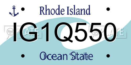IG1Q550 Rhode Island License Plate
