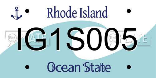 IG1S005 Rhode Island License Plate