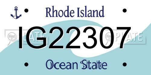 IG22307 Rhode Island License Plate