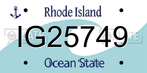 IG25749 Rhode Island License Plate