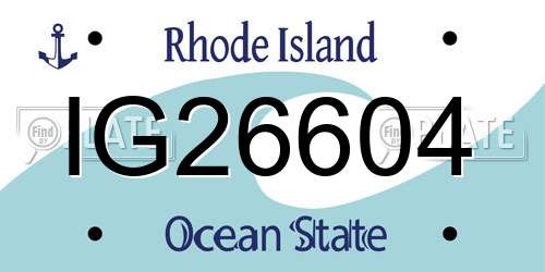 IG26604 Rhode Island License Plate