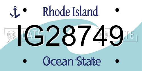 IG28749 Rhode Island License Plate