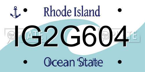 IG2G604 Rhode Island License Plate