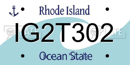 IG2T302 Rhode Island License Plate