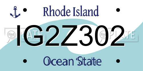 IG2Z302 Rhode Island License Plate