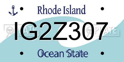 IG2Z307 Rhode Island License Plate