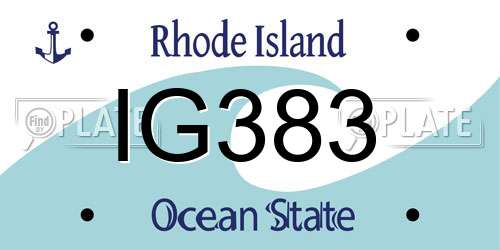 IG383 Rhode Island License Plate