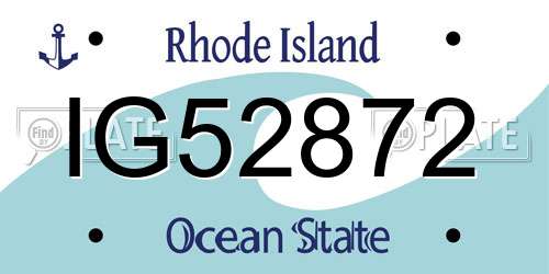 IG52872 Rhode Island License Plate