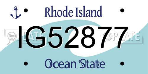 IG52877 Rhode Island License Plate