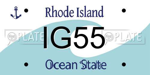 IG55 Rhode Island License Plate