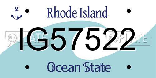 IG57522 Rhode Island License Plate