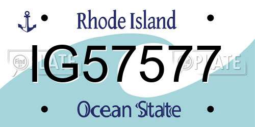 IG57577 Rhode Island License Plate