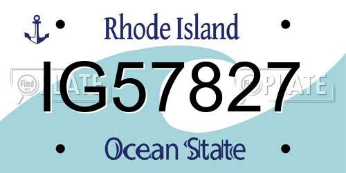 IG57827 Rhode Island License Plate