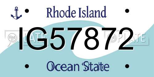 IG57872 Rhode Island License Plate