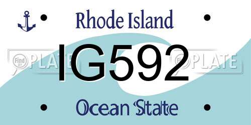 IG592 Rhode Island License Plate