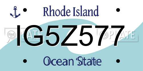 IG5Z577 Rhode Island License Plate