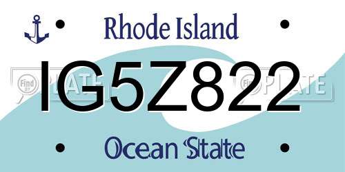 IG5Z822 Rhode Island License Plate