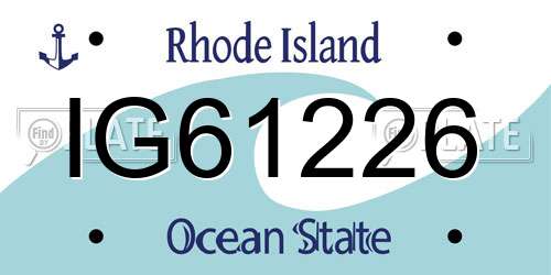IG61226 Rhode Island License Plate