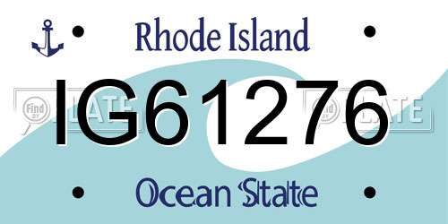 IG61276 Rhode Island License Plate