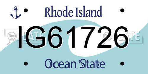 IG61726 Rhode Island License Plate