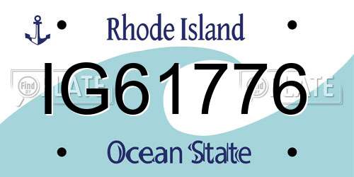 IG61776 Rhode Island License Plate