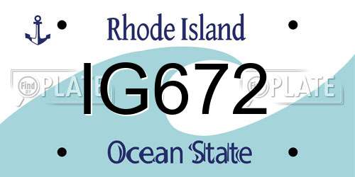 IG672 Rhode Island License Plate