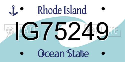 IG75249 Rhode Island License Plate