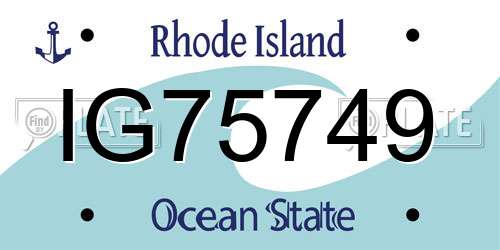 IG75749 Rhode Island License Plate
