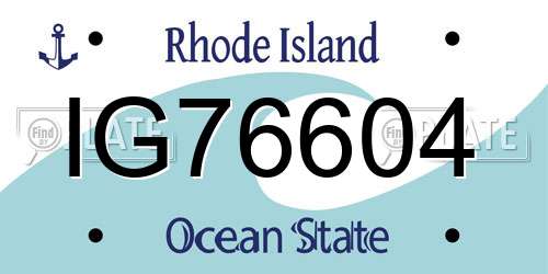 IG76604 Rhode Island License Plate