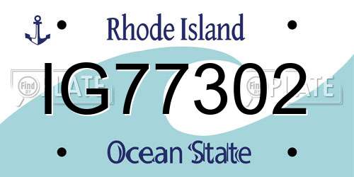 IG77302 Rhode Island License Plate
